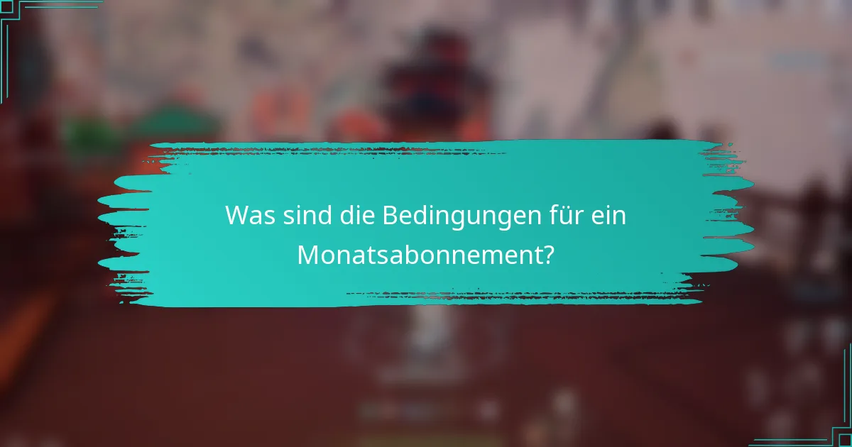 Was sind die Bedingungen für ein Monatsabonnement?
