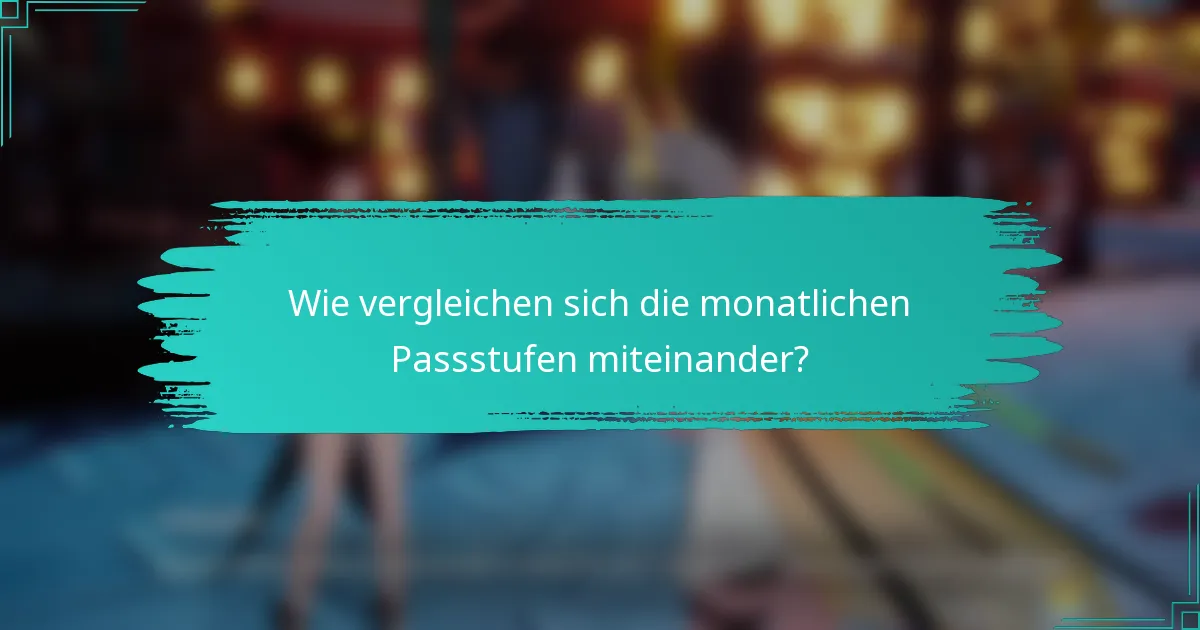 Wie vergleichen sich die monatlichen Passstufen miteinander?