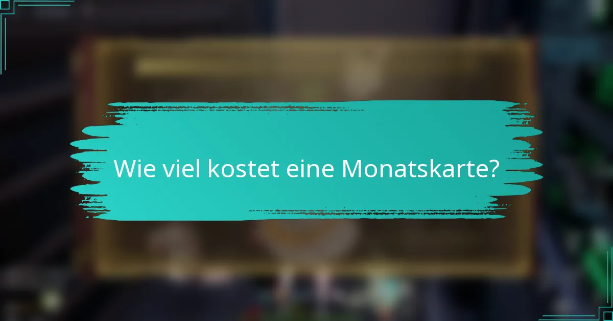 Wie viel kostet eine Monatskarte?